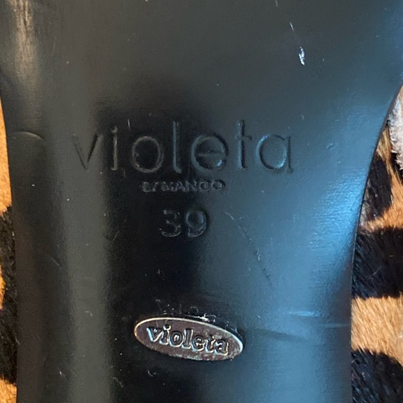 Violeta Womens Ankle Boots w Cheetah Cowhide / Side Zipper/Medium Heel /Size 8 - Picture 8 of 11